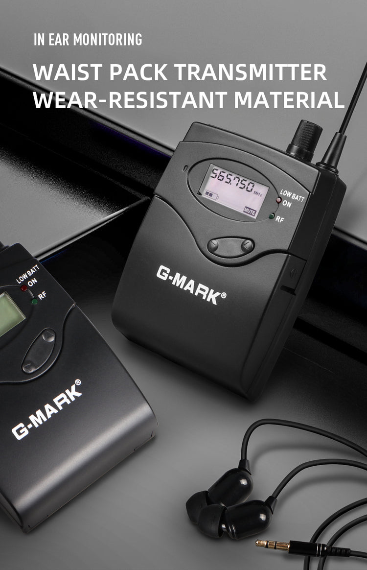 In Ear Monitor Wireless System G-MARK G5.1IEM Single Channel UHF Wireless Stage Return Metal Body For Stage Band Studio