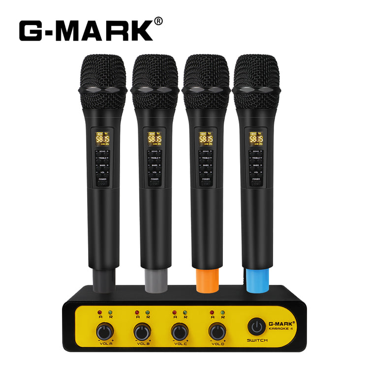 Karaoke Microphone Wireless G-MARK Karaoke 4 Professional UHF Dynamic Mic For Speakers Live Show Church Outdoor