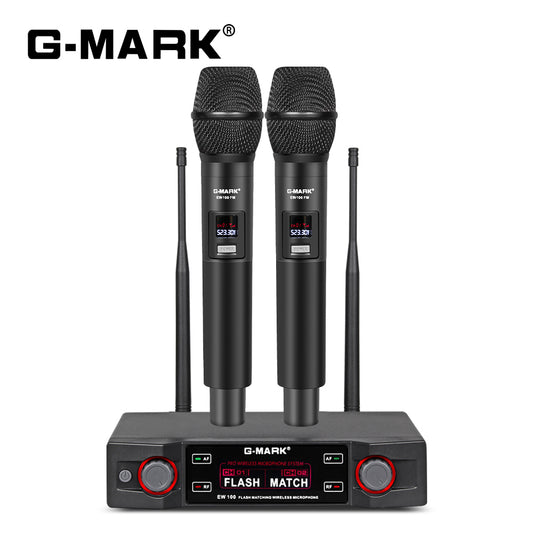 Karaoke Microphone G-MARK EW100FIX Professional UHF Handheld Mic Fixed Frequency 50M For Home Party Show Wedding