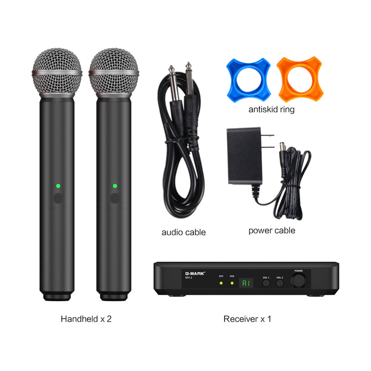 Karaoke Mic G-MARK GO1.2 Wireless Microphone Professional UHF Frequency Adjustable Metal Handheld For Party Show Teaching Wedding