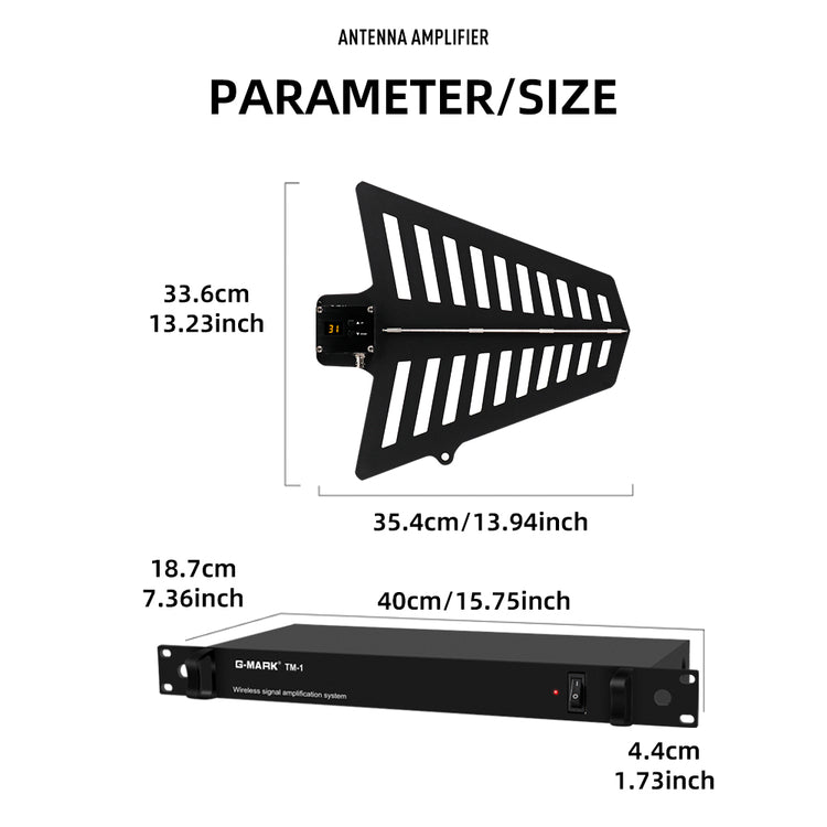 Microphone Antenna Booster G-MARK TM-1 8 Channels UHF 400-950MHz For Wireless Systems Stage Outdoor