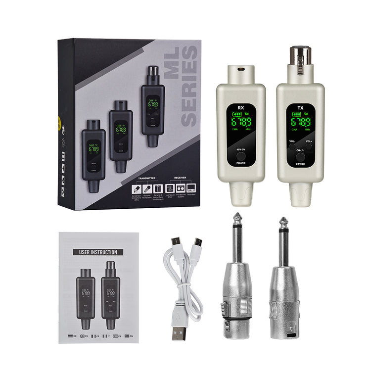 Wireless Microphone System G-MARK WX70 XLR Adapter Audio Transmitter And Receiver For Audio Mixer PA Speaker