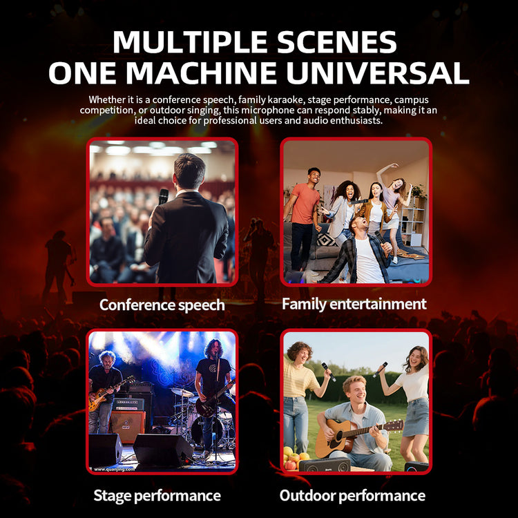 Wireless Microphone G-MARK G1010 Professional 2 Channels Handheld Karaoke Mic For Party Meeting Church Show Home