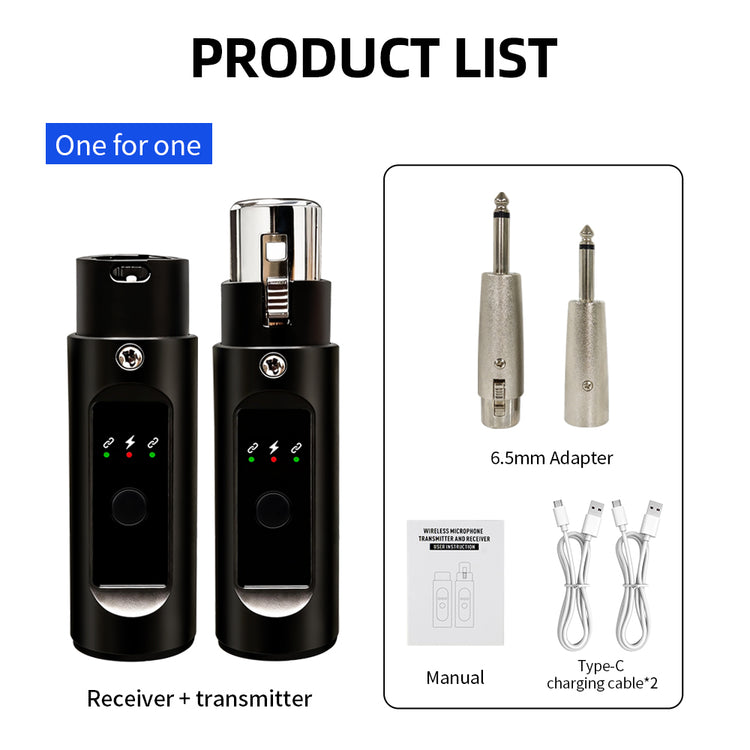 Wireless Microphone System G-MARK AQ1 XLR Adapter Audio Transmitter And Receiver For Audio Mixer PA Speaker