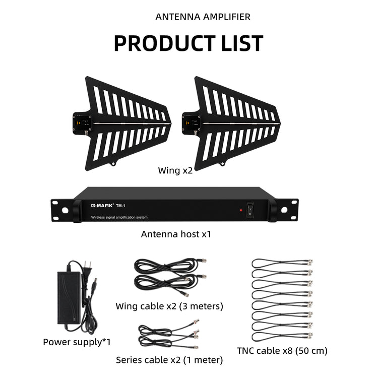 Microphone Antenna Booster G-MARK TM-1 8 Channels UHF 400-950MHz For Wireless Systems Stage Outdoor