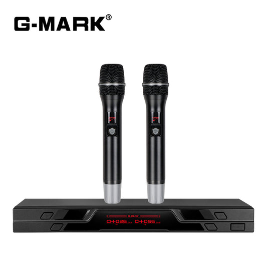 Wireless Microphone G-MARK G1010 Professional 2 Channels Handheld Karaoke Mic For Party Meeting Church Show Home