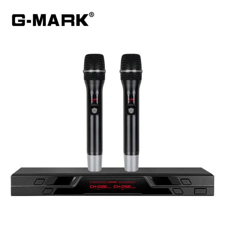 Wireless Microphone G-MARK G1010 Professional 2 Channels Handheld Karaoke Mic For Party Meeting Church Show Home