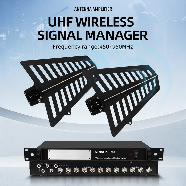 Microphone Antenna Booster G-MARK TM-2 8 Channels UHF 400-950MHz For Wireless Systems Stage Outdoor