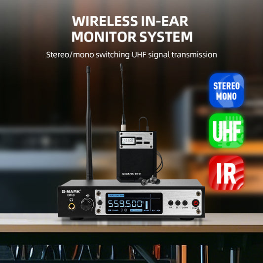 G-MARK In Ear Monitor EW-D UHF Stereo wireless Monitoring System For Stage Singer Guitar Studio Band Performance