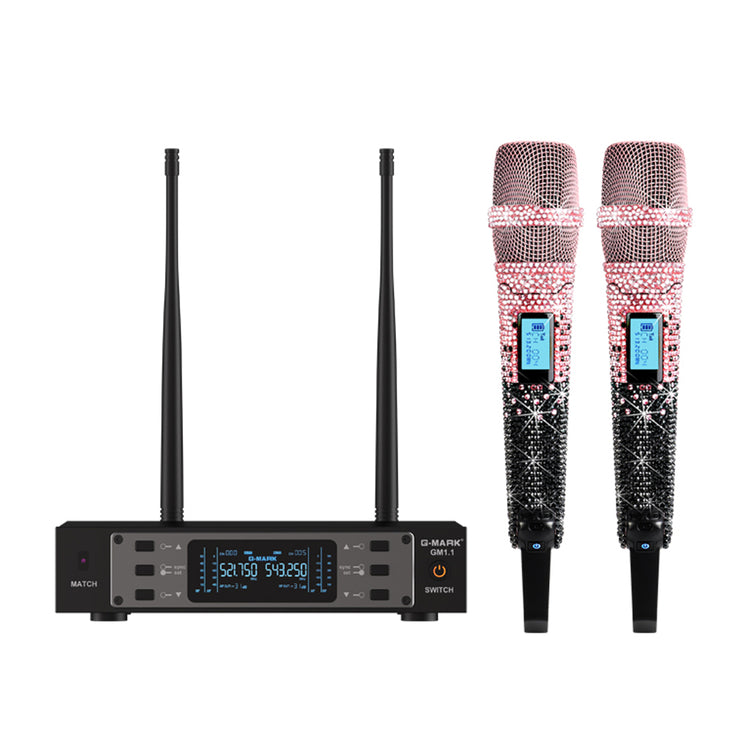 G-MARK Wireless Microphone GM1.1 Professional UHF Frequency Adjustable Metal Handheld Karaoke Mic For Party Show Teaching Wedding（副本）
