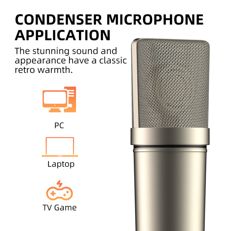 U87Ai Microphone PC gaming Professional Vocal recording Studio Audio interface Equipment Sound cardcondenser Mic