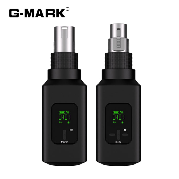 G-MARK GX1.2 2.4GWireless XLR Transmitter And Receiver Guitar Receiver Rechargeable Mic Adapter 16 Channels For Dynamic Microphone Audio Mixer Electric Guitar Bass