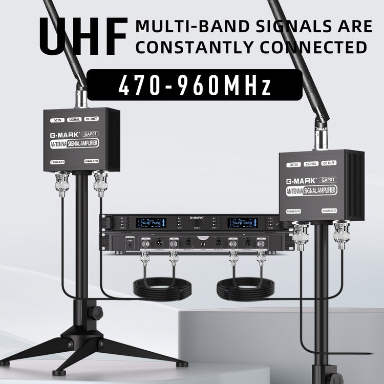 Antenna Amplifier Distributor System UHF 470-960MHz Frequency Antena Booster For Wireless Microphone