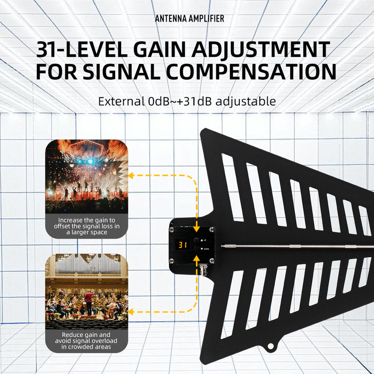 Microphone Antenna Booster G-MARK TM-2 8 Channels UHF 400-950MHz For Wireless Systems Stage Outdoor