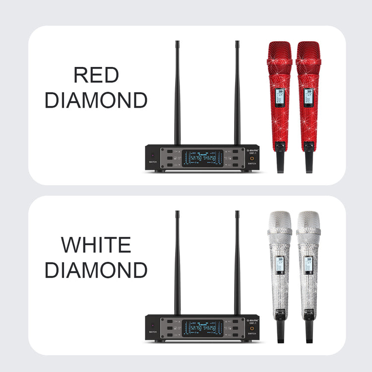 G-MARK Wireless Microphone GM1.1 Professional UHF Frequency Adjustable Metal Handheld Karaoke Mic For Party Show Teaching Wedding