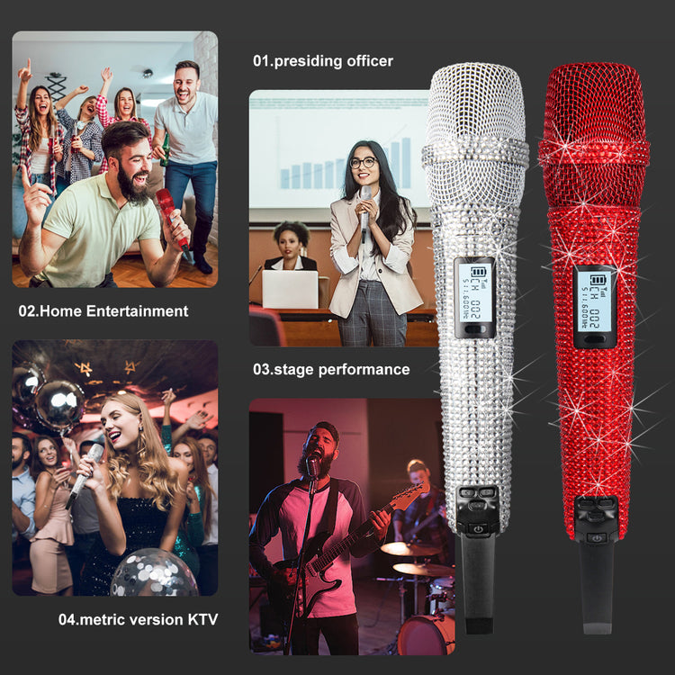 G-MARK Wireless Microphone GM1.1 Professional UHF Frequency Adjustable Metal Handheld Karaoke Mic For Party Show Teaching Wedding