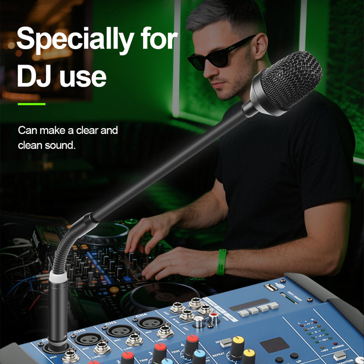 Adjustable Gooseneck DJ Mic with Noise Cancelling G-MARK DJ01 Plug & Play Dynamic Cardioid Mic For Audio Mixer Live Streaming Club Parties YouTube XLR input