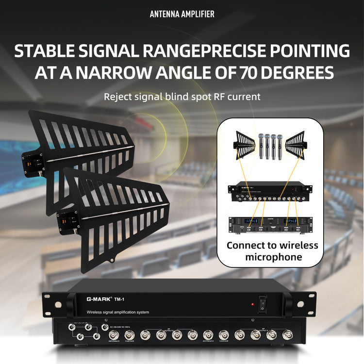 Microphone Antenna Booster G-MARK TM-1 8 Channels UHF 400-950MHz For Wireless Systems Stage Outdoor