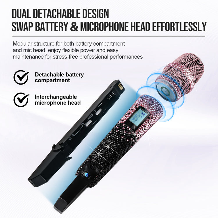 G-MARK Wireless Microphone GM1.1 Professional UHF Frequency Adjustable Metal Handheld Karaoke Mic For Party Show Teaching Wedding（副本）