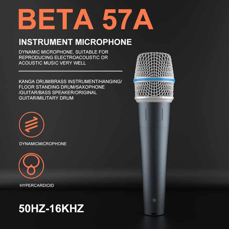 BETA 57A Kick Drum Microphone Super cardioid Dynamic Karaoke Mic With High Output Steel Mesh Grille