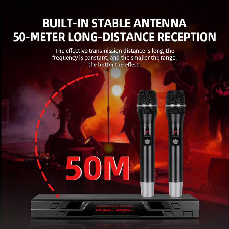 Wireless Microphone G-MARK G1010 Professional 2 Channels Handheld Karaoke Mic For Party Meeting Church Show Home
