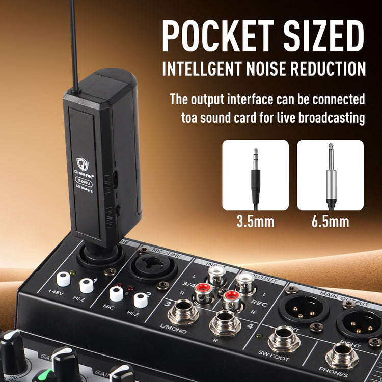 Wireless Microphone G-MARK X240U UHF Recording Karaoke Mic With Rechargeable Lithium Battery Receiver Work 5 Hours For Speaker