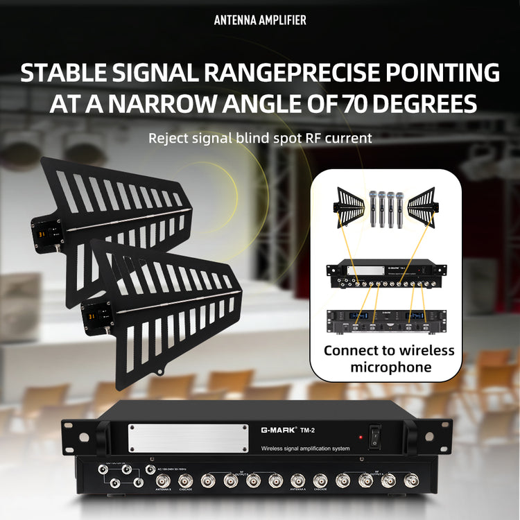 Microphone Antenna Booster G-MARK TM-2 8 Channels UHF 400-950MHz For Wireless Systems Stage Outdoor