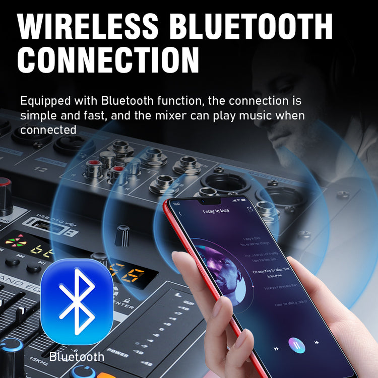 GMARK GX-800/1200/1600 Pro Audio Mixer, Professional 8/12/16 Channel Sound Board Console with 48V Phantom Power, 256-Bits DSP Effects, Bluetooth & USB MP3, Ideal for Karaoke, Studio Recording, and Live Streaming