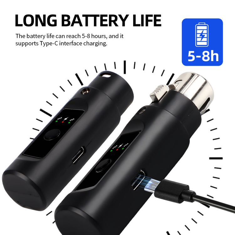 Wireless Microphone System G-MARK AQ1 XLR Adapter Audio Transmitter And Receiver For Audio Mixer PA Speaker