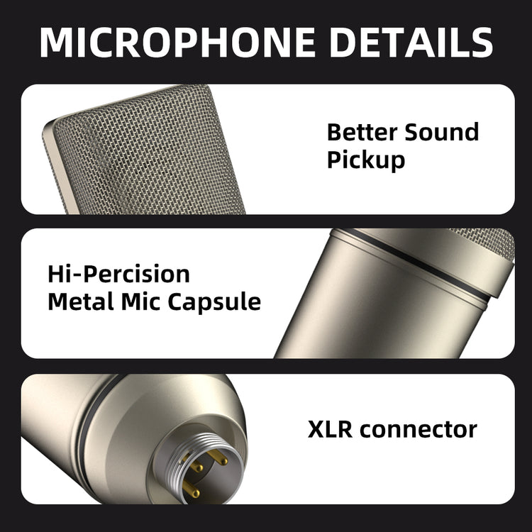 U87Ai Microphone PC gaming Professional Vocal recording Studio Audio interface Equipment Sound cardcondenser Mic