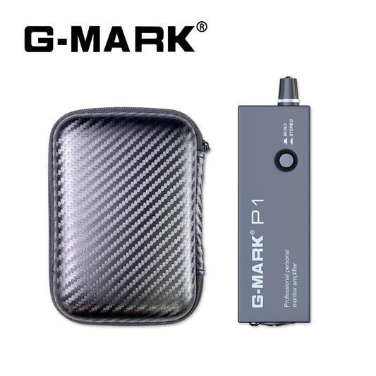 G-MARK P1 Whole Metal Ultra-Compact Personal In-Ear Monitor Amplifier Portable Beltpack Headphone Amplifier With Stereo/Mono Switch, Volume Control, Use for Musicians, DJ, Stage Music Monitoring