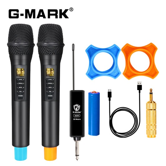 Microphone Wireless G-MARK X333 Professional UHF Dynamic Mic Reverb Effect For Speaker Party KTV Wedding