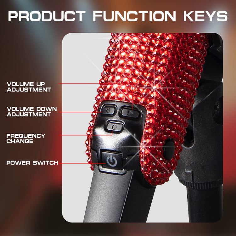 G-MARK Diamond Microphone SKM9000 Luxury sparkling Wireless Microphone Professional UHF Frequency Adjustable Studio Sound Metal Handheld Mic For Party Show Teaching Wedding