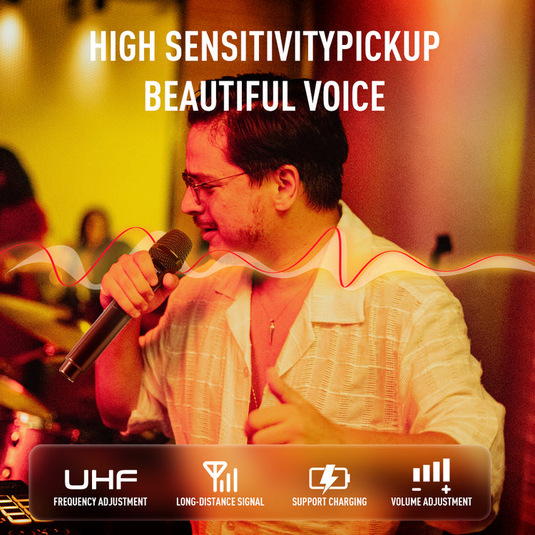 Wireless Microphone G-MARK X240U UHF Recording Karaoke Mic With Rechargeable Lithium Battery Receiver Work 5 Hours For Speaker