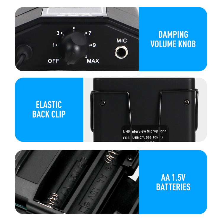 Wireless Headset Microphone G-MARK GX100 Professional UHF Clip Bodypack Mic Work 50M For Party Show Stage Wedding Church