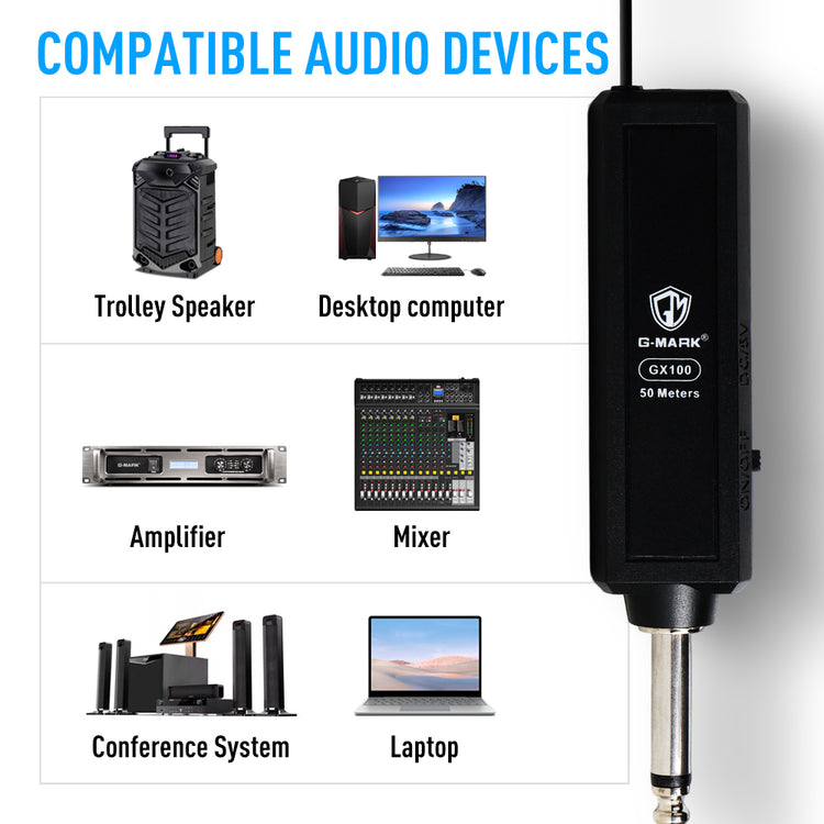Wireless Headset Microphone G-MARK GX100 Professional UHF Clip Bodypack Mic Work 50M For Party Show Stage Wedding Church
