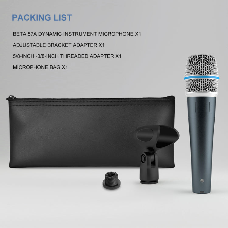 BETA 57A Kick Drum Microphone Super cardioid Dynamic Karaoke Mic With High Output Steel Mesh Grille