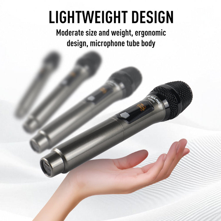 Wireless Microphone G-MARK X240U UHF Recording Karaoke Mic With Rechargeable Lithium Battery Receiver Work 5 Hours For Speaker