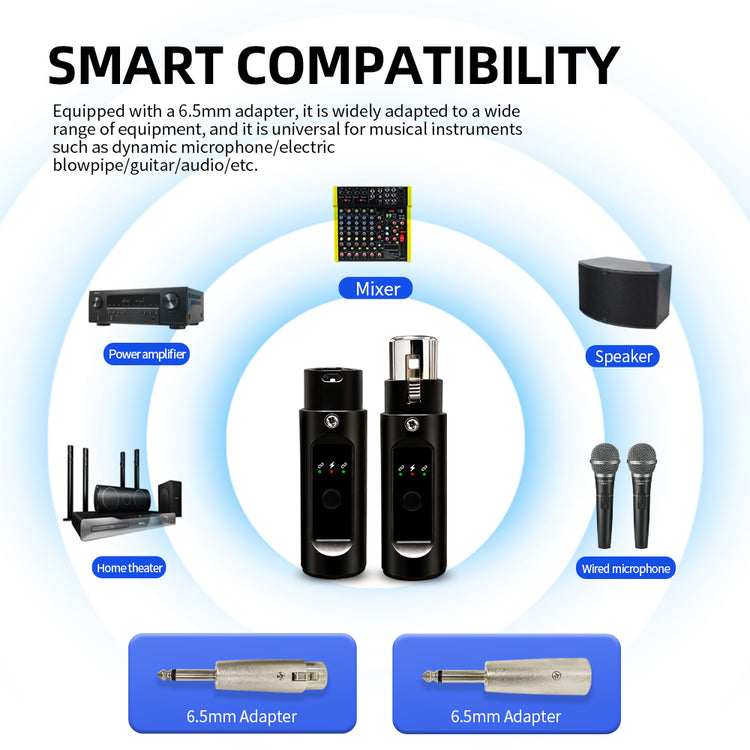 Wireless Microphone System G-MARK AQ1 XLR Adapter Audio Transmitter And Receiver For Audio Mixer PA Speaker