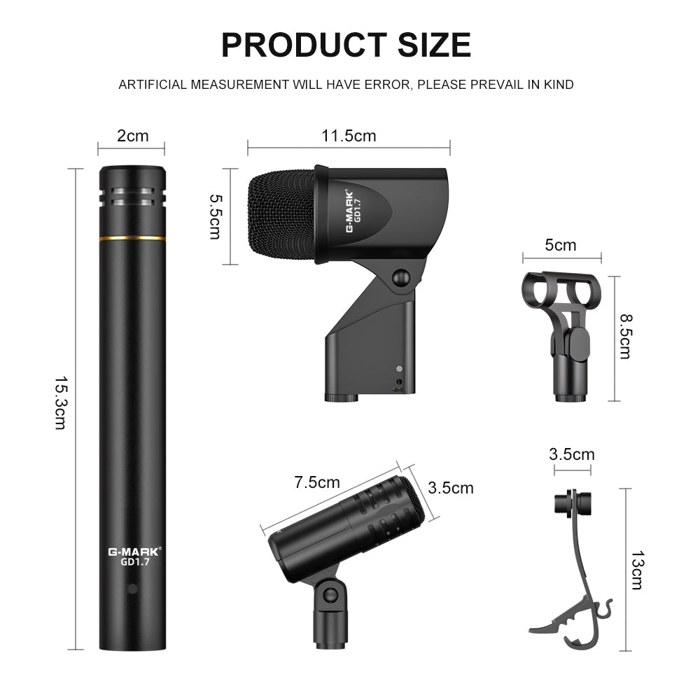 Band Instruments Microphone Drum Microphone Kit G-MARK GD1.7 Musical Instruments Mic For Band DJ S
