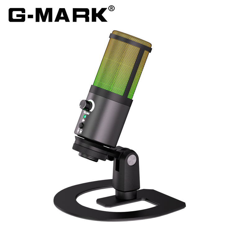 USB Condenser Microphone G-MARK MK6 Podcast Mic With Mute Button For Gaming Streaming Recording Online Chat Computer PS4/5