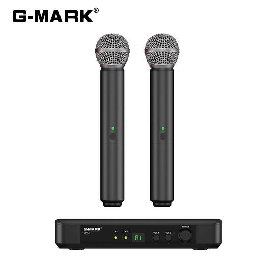 Karaoke Mic G-MARK GO1.2 Wireless Microphone Professional UHF Frequency Adjustable Metal Handheld For Party Show Teaching Wedding