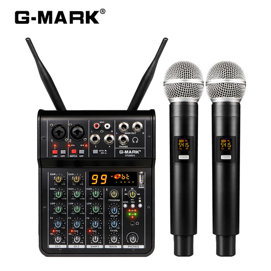 Audio Sound Mixer with Microphone G-MARK Studio 6 Bluetooth  Portable DJ Console +48V USB Interface Mixing Boards For Studio Live Recording PC