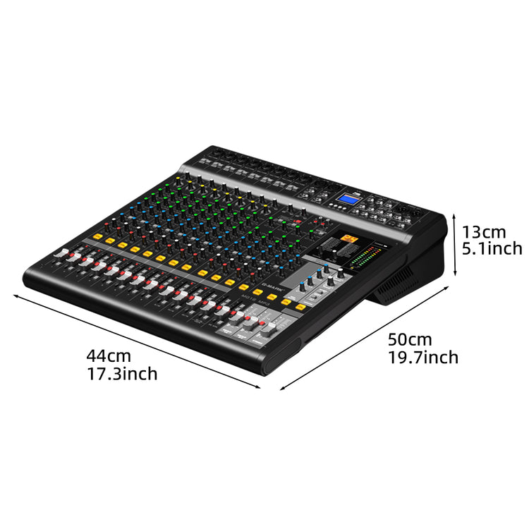 Audio Mixer Bluetooth G-MARK Professional Mixer Usb Interface Sound Board Console System 16 Channel Digital MP3 Computer Input 48V Phantom Power Stereo DJ 24-Bit SPX Effects Mixing Console