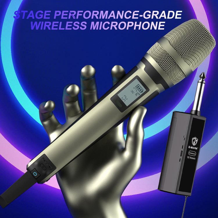 G-MARK SKM9000 Wireless Microphone Professional UHF Frequency Adjustable Metal Handheld Mic For Party Show Teaching Wedding