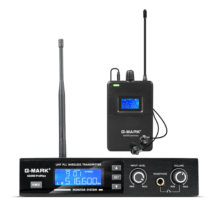 Stereo In-Ear Monitor System G-MARK G6000ProMax Wireless Stage Return For Guitar Studio Band Performance Show
