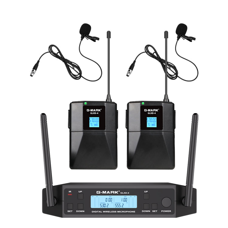 Microphone Wireless G-MARK GLXD4 Professional UHF System Lavalier Mic For Stage Speech Wedding Show Band Home Party Church