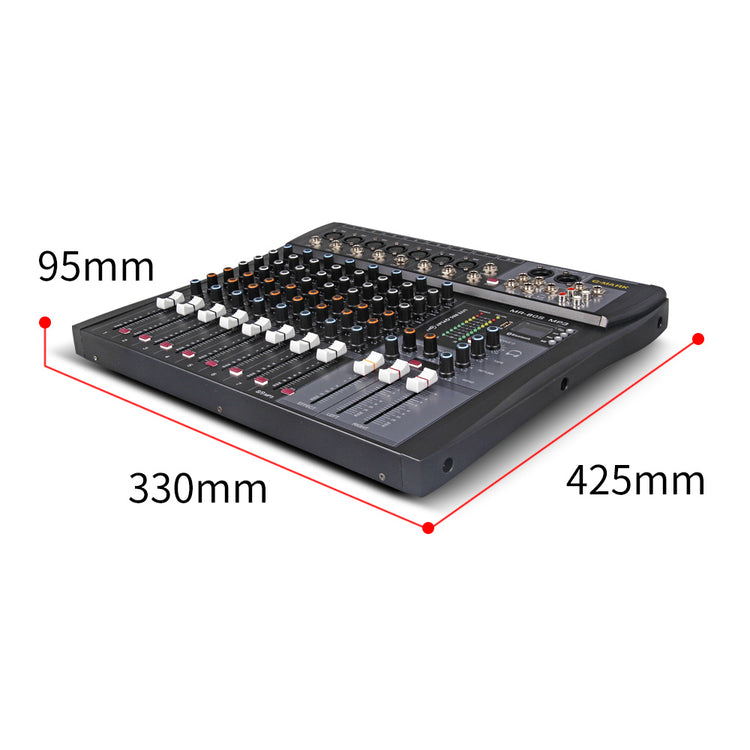 Audio Interface Mixer G-MARK MR80S USB Bluetooth Mixing Console 8 Channel 48V Phantom Power Sound Board Music Reverb For PC Stage Studio DJ Sound Controller Analog Mixer