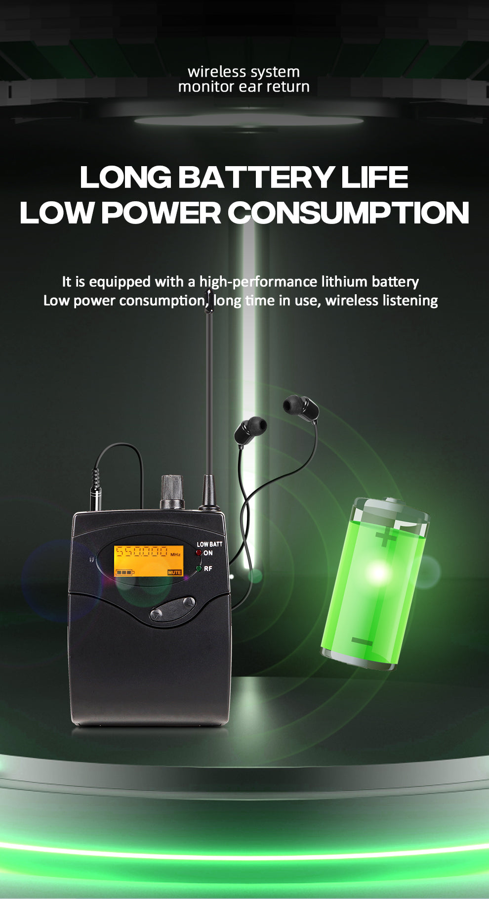 In Ear Monitor System G-MARK G5000 IEM UHF Wireless Stage Return With