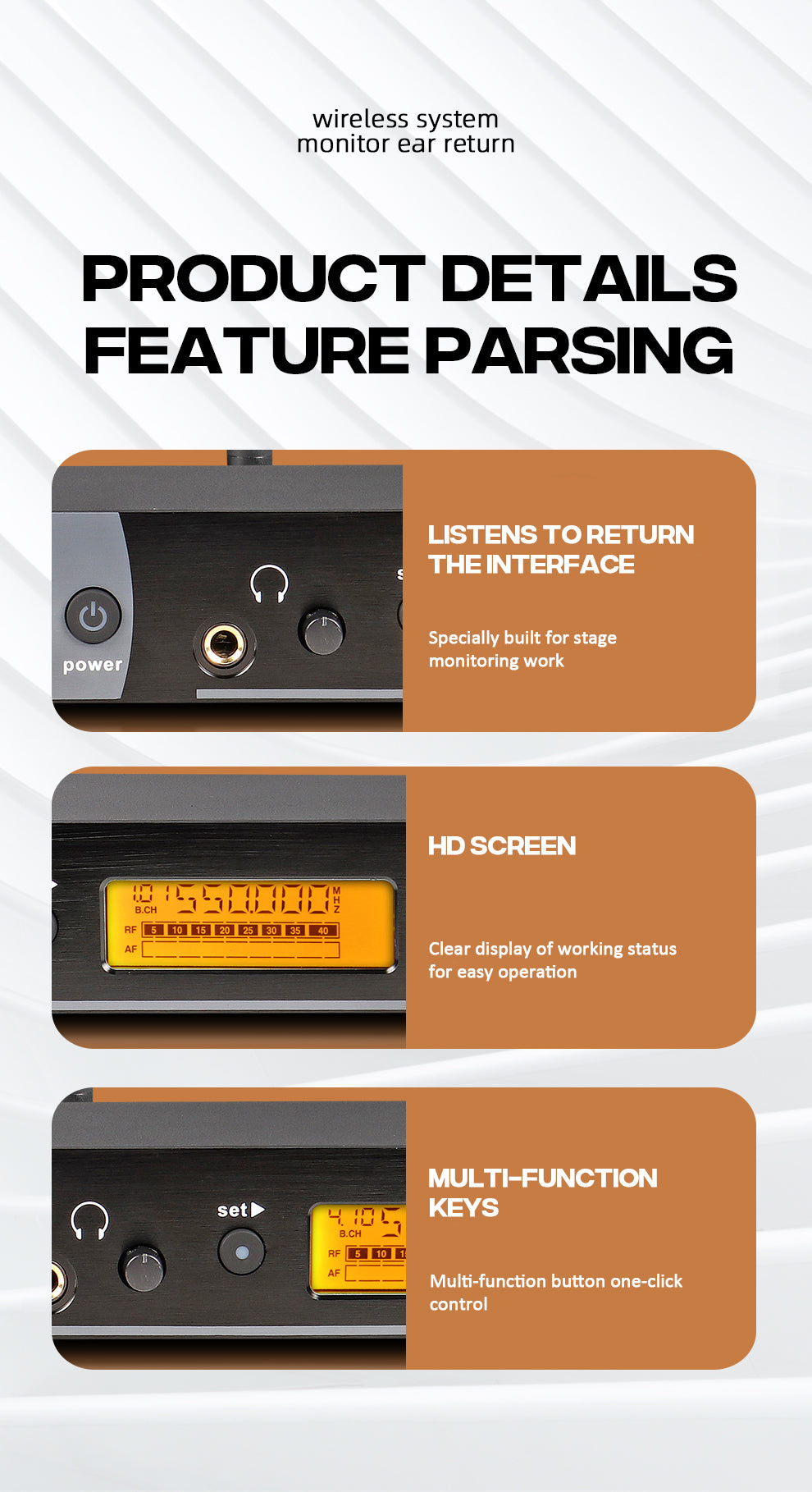 In Ear Monitor System G-MARK G5000 IEM UHF Wireless Stage Return With